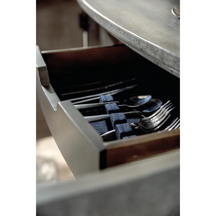 Speckled Gray 72'' Poplar and Maple Veneer Buffet