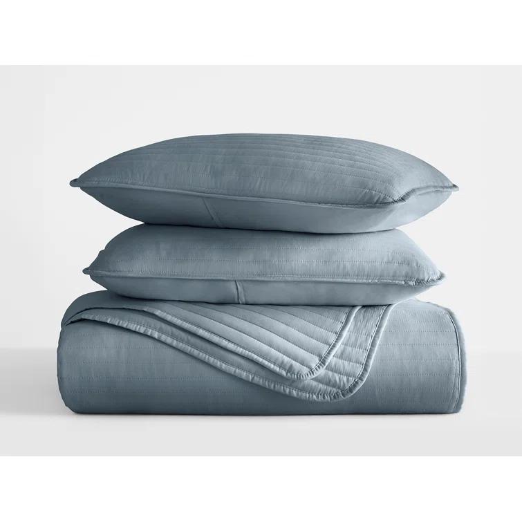 Becky Cameron Becky Cameron Lightweight All Season Stripe Stitch Quilt Set with Shams