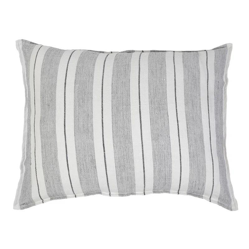 Laguna Linen Pillow by Pom Pom at Home - Charcoal / 20" x 20" / Down