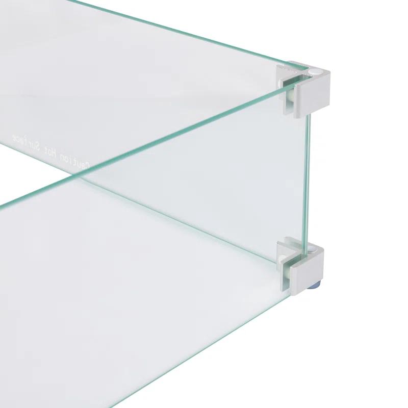 Fire Sense Wind Guard Clear Tempered Glass, Best Viewing Experience for Propane Gas Fire Pits & Patio Heater-22.5 Inches