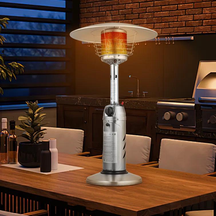 MoNiBloom Propane Gas Patio Heater, Outdoor 11,000 BTU Table Top Heater with Pilot Light for Garden Backyard