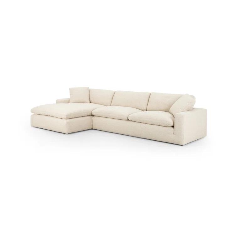 Rita Sectional Sofa - Cream / 137"W / Left-Facing