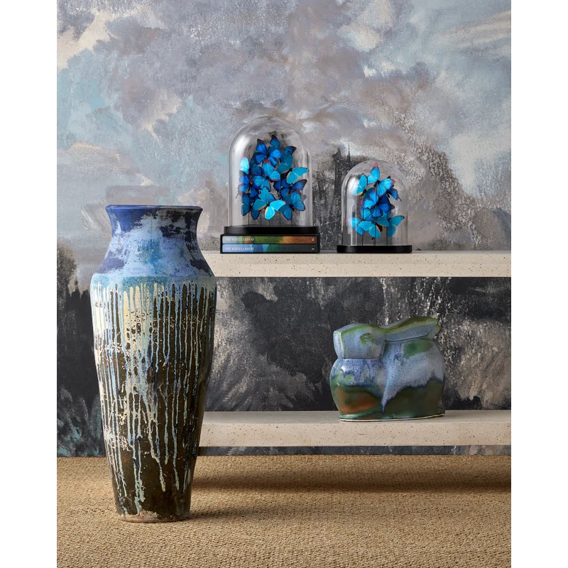 Currey & Company Capizzi Blue Drip Urn