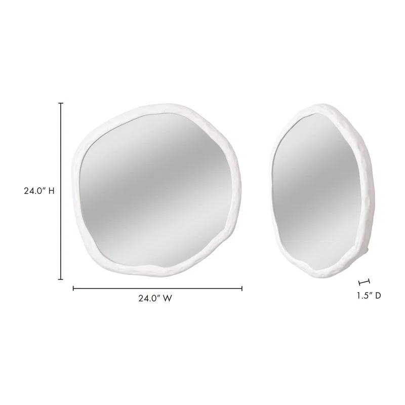 Rogelio Round Mirror - White / Small