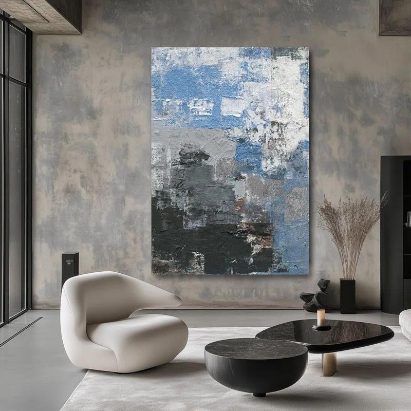 Aria Home Frameless Oil Painting Reflections Large Hand-Painted Canvas Wall Art 31"X47" | Wayfair