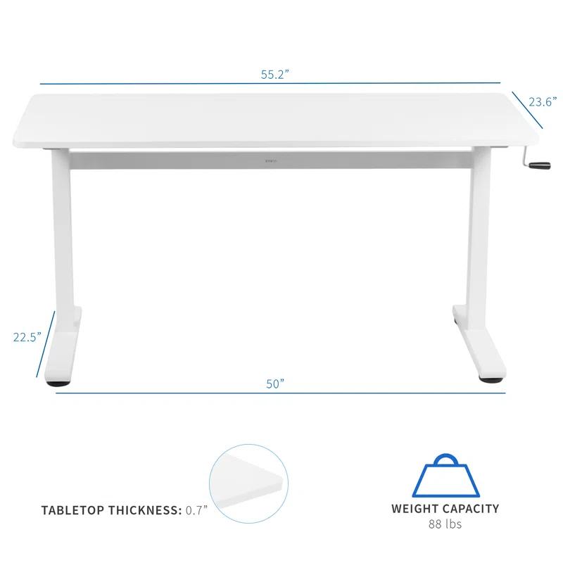 Vivo 55" x 24" Crank Height Adjustable Desk