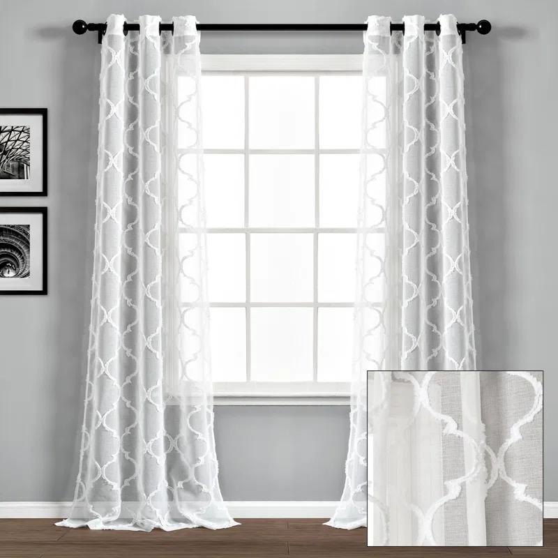 Lush Decor Avon Trellis Sheer Trellis Sheer Curtain Panels (Set of 2)