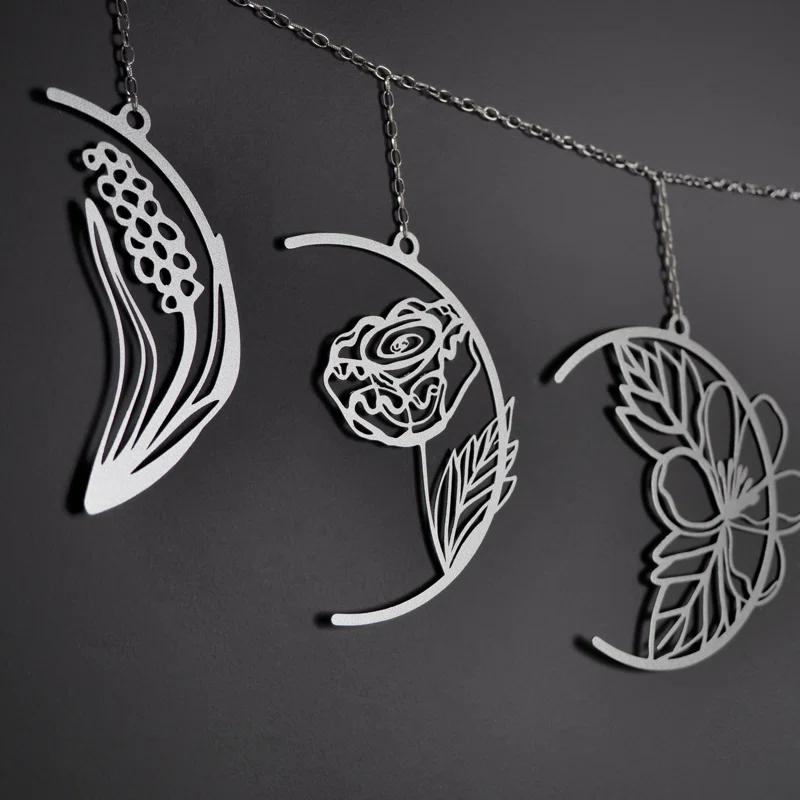 Floral Moon Phases Metal Wall Decor