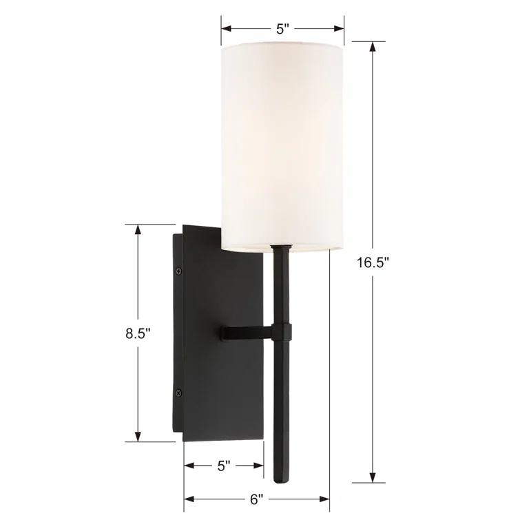 VER-241-BF-Crystorama Lighting-Veronica - One Light Wall Sconce-Black Forged Finish
