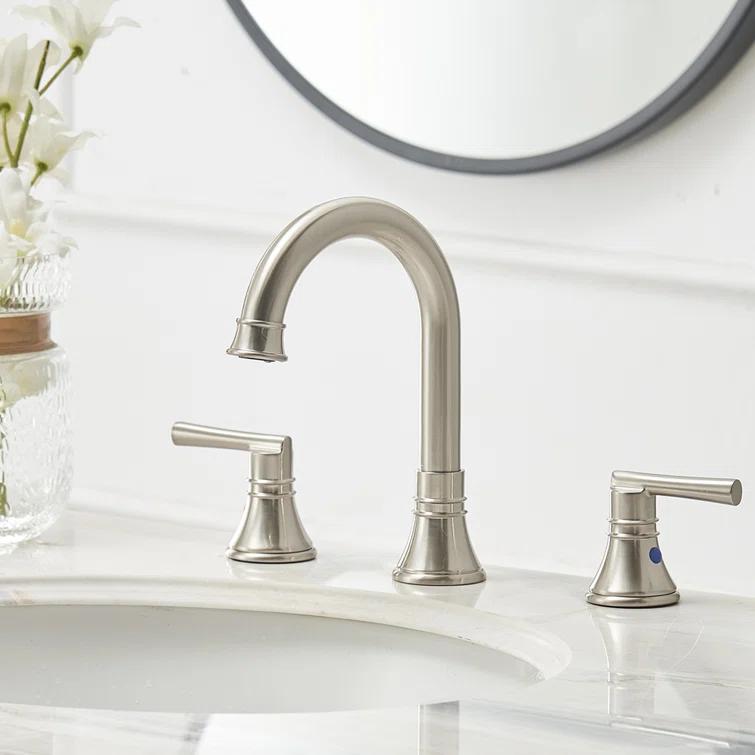 VIBRANTBATH Widespread 2-handle Bathroom Faucet with Drain Assembly 16443-N