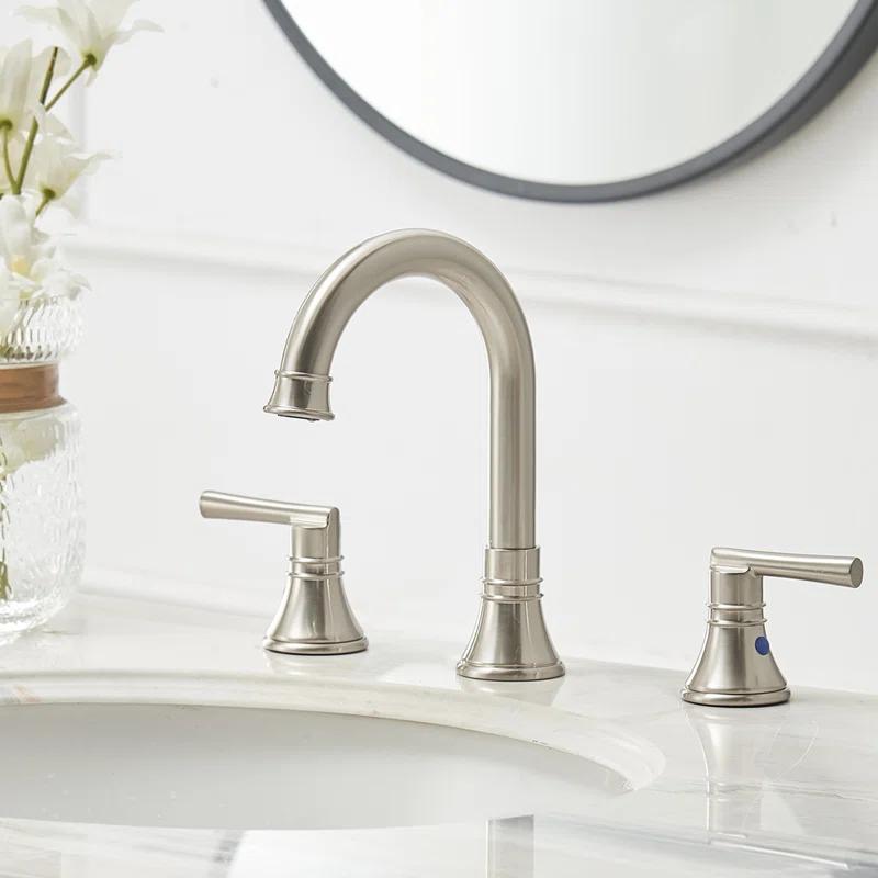 Widespread 2-handle Bathroom Faucet with Drain Assembly