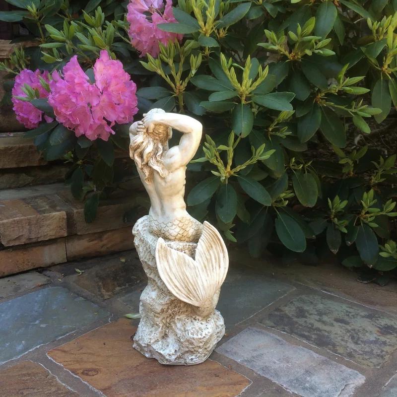 HomeStyles Life's a Beach Sexy Merman Mermaid on Coastal Rock Statue