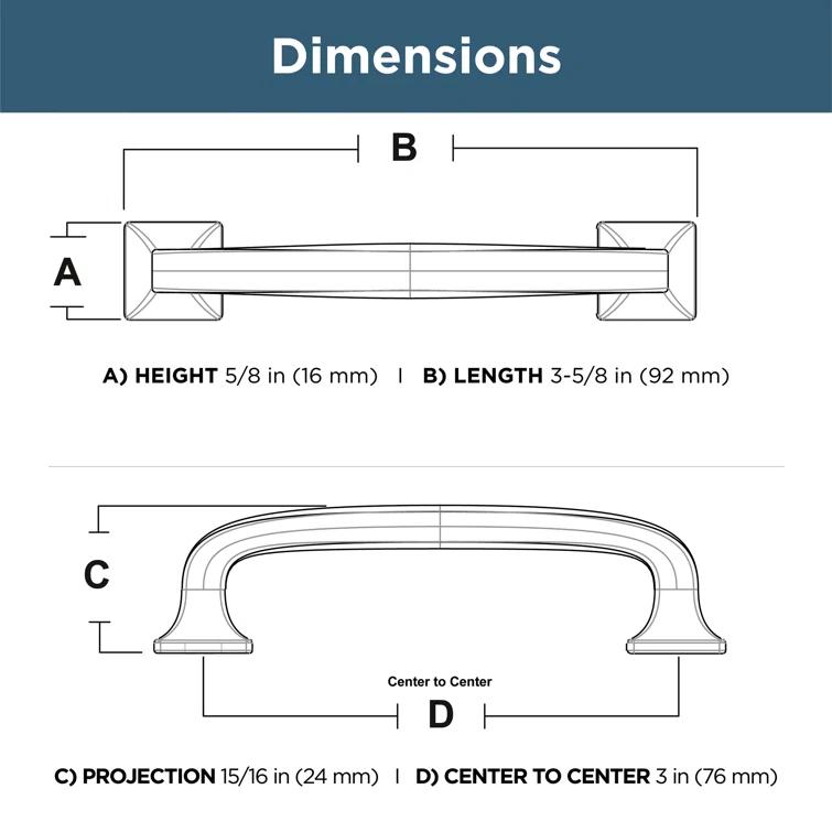 Franklin Brass Lombard 3" Center Appliance Pull Multipack (Set of 5)