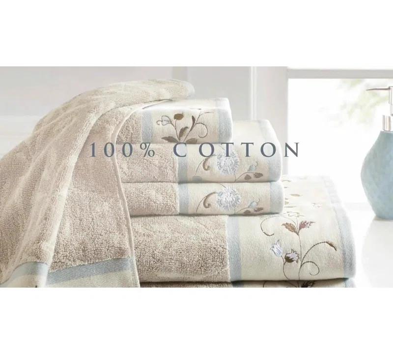Madison Park Raheem Embroidered Cotton Jacquard Towel Set (Set of 6)