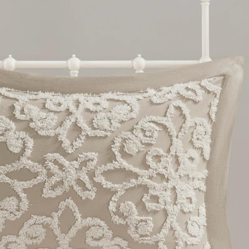 Kelly Clarkson Home Emberly Tufted 100% Cotton Sateen Coverlet Set in Farmhouse Style