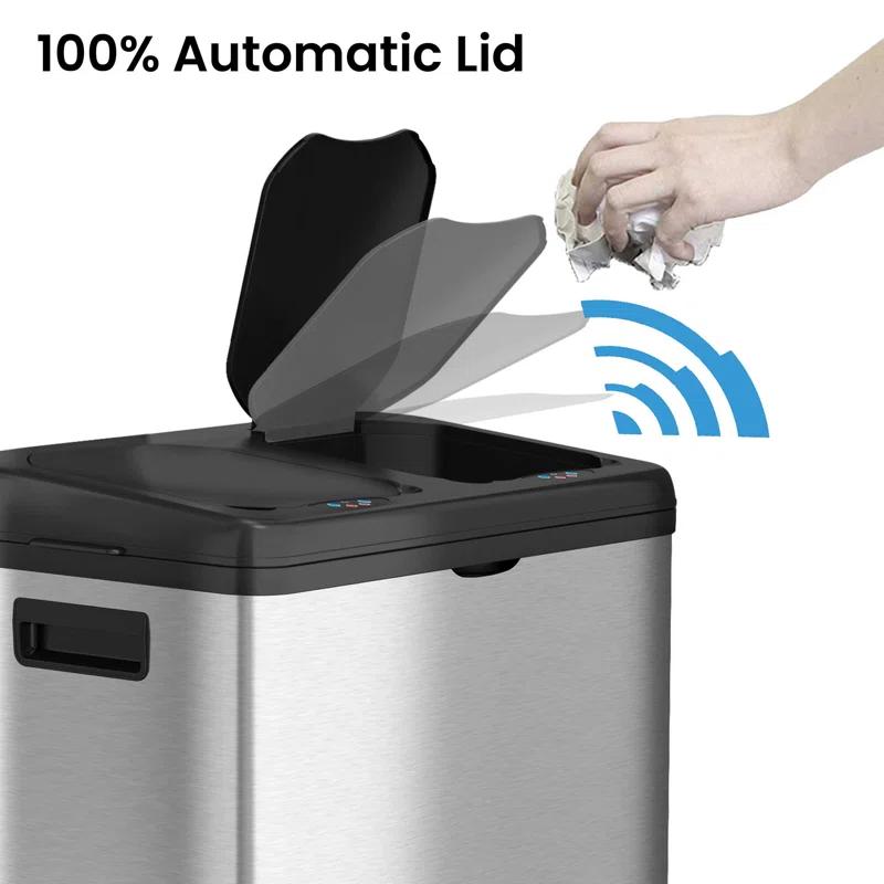 iTouchless Touchless Stainless Steel 16 Gallon Motion Sensor Trash Can