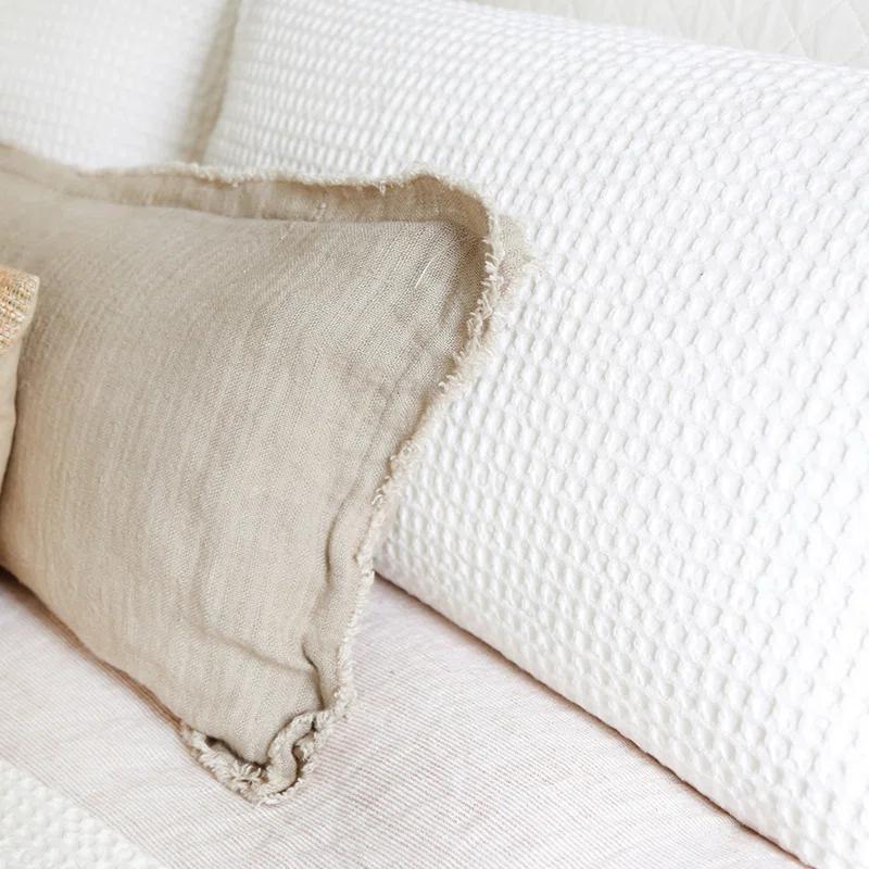 Zuma Cotton Waffle Weave Blanket by Pom Pom at Home - Cream / King
