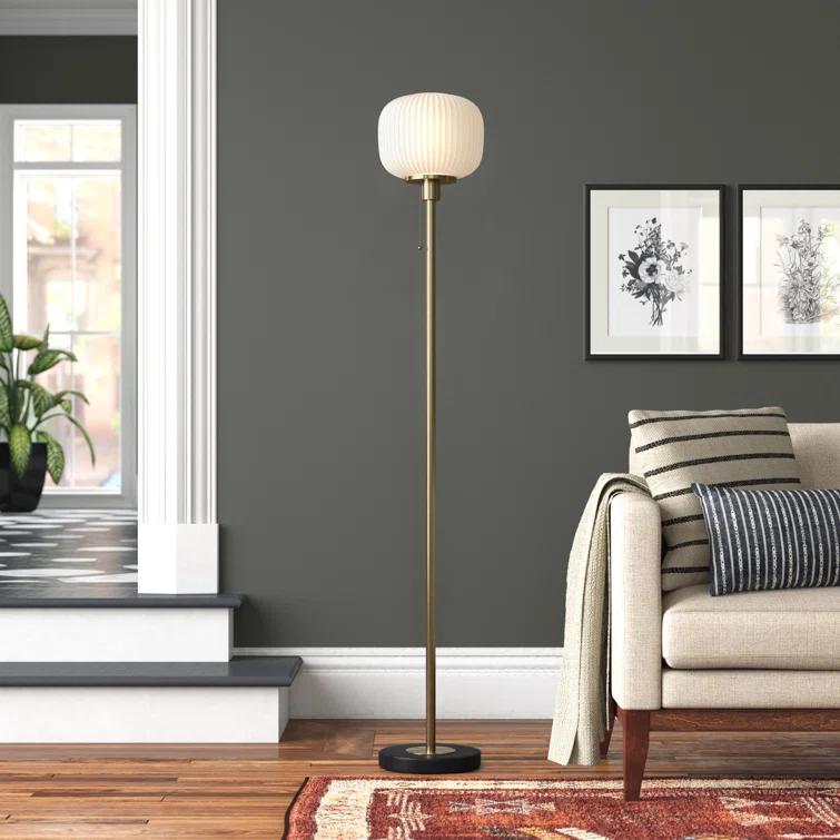 Nausica Ribbed Glass Floor Lamp (58")