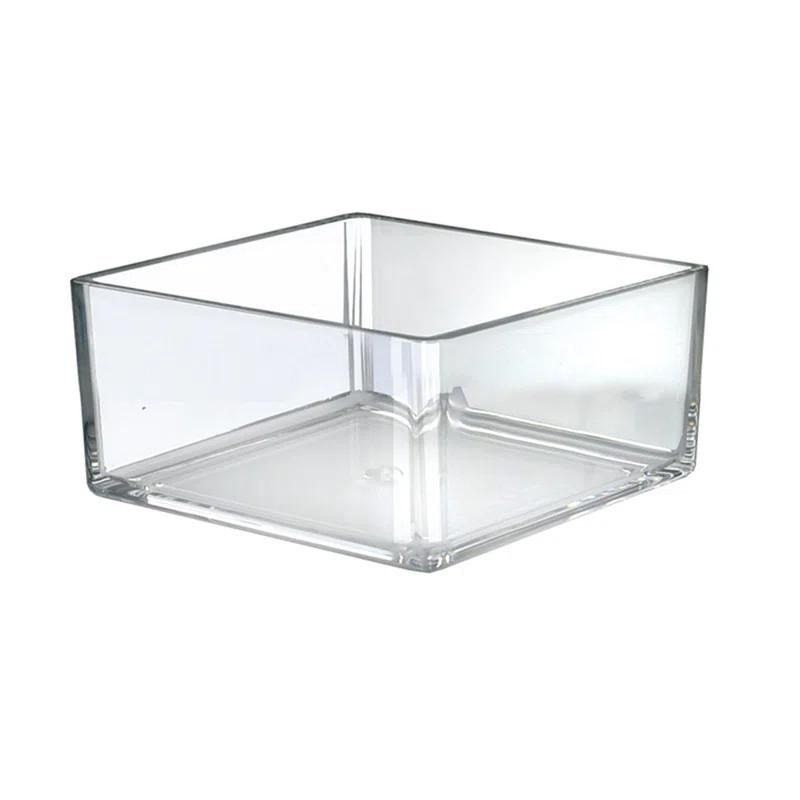 Azar Displays 8" Deluxe Clear Acrylic Square Cube Bin for Counter, 4-Pack (Set of 4)
