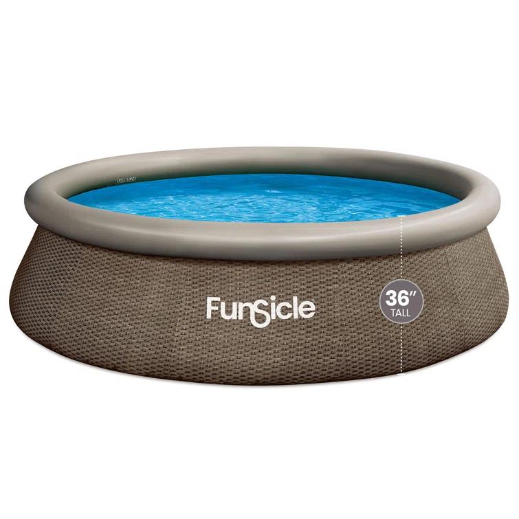 Funsicle Funsicle 36” SureStep 3 Stair Pool Ladder w/ 12' x 36" QuickSet Inflatable Pool