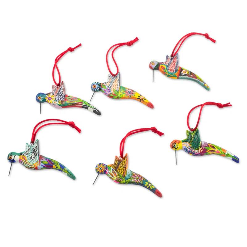 Ceramic Animals Hanging Figurine Ornament (Set of 6)