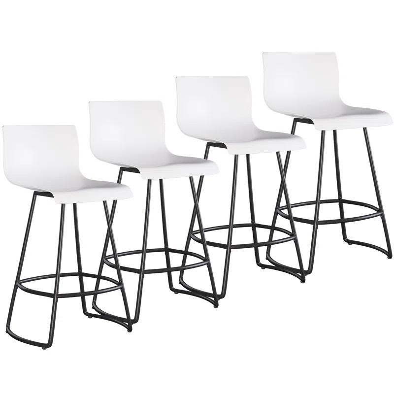Cleek Swivel Counter Stool with Metal Frame (Set of 4)