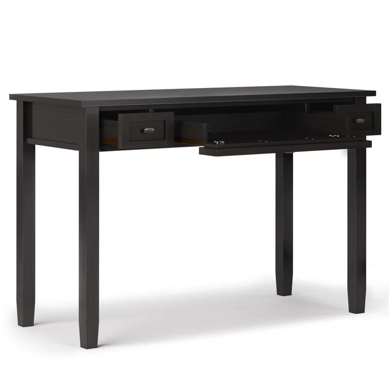 Simpli Home Warm Shaker 48"W Solid Wood Desk, Transitional Style with Keyboard Tray