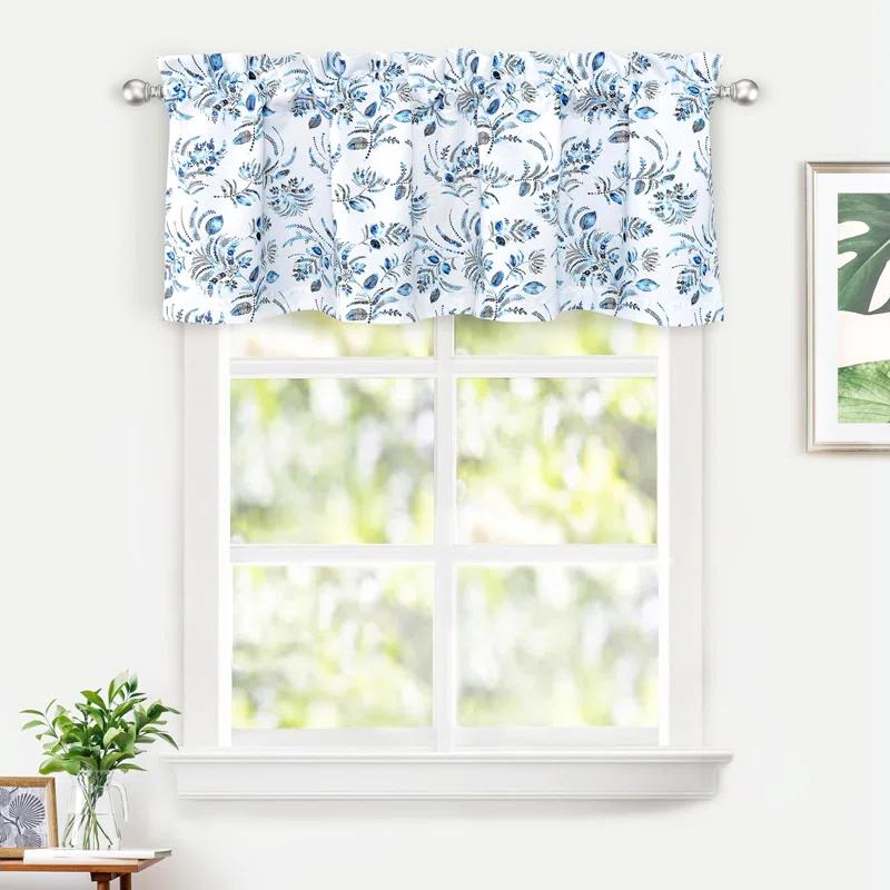 Helfer Floral Tailored 52'' W Window Valance in