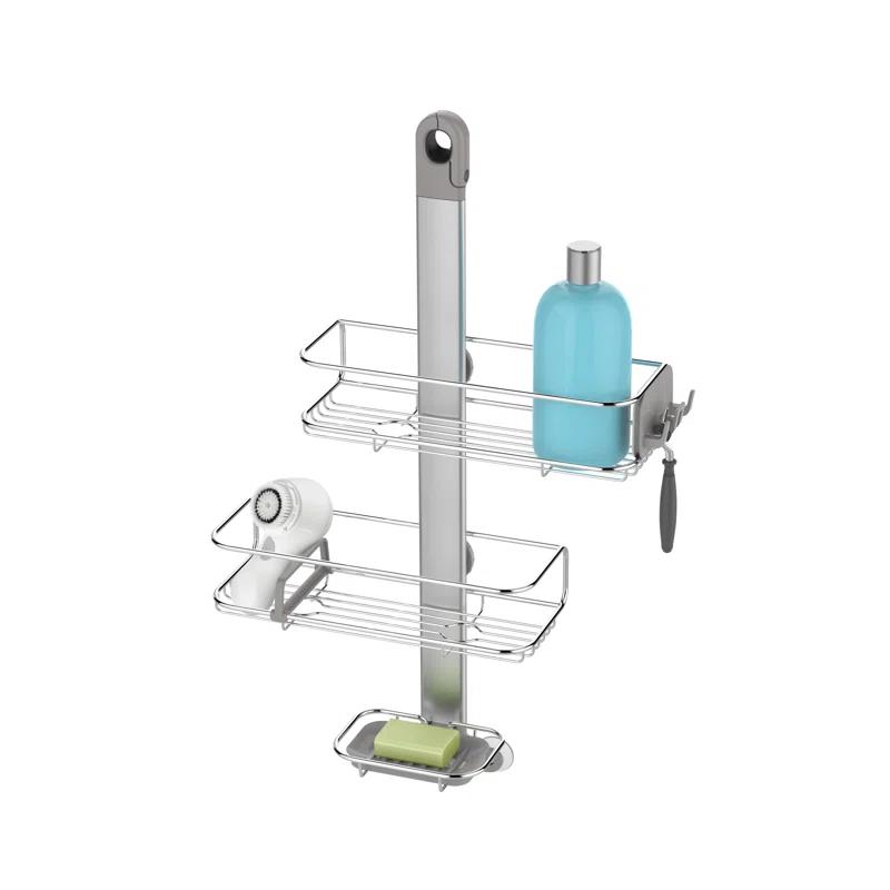 Simplehuman Medium Adjustable Shower Caddy, Stainless Steel/Anodized Aluminum Rust-Proof Frame