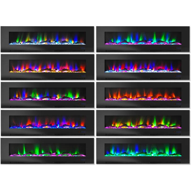 Cambridge Cambridge Wall Mount Electric Fireplace Heater with Remote Control for Indoor Use in Living Room, Bedroom, Home Office