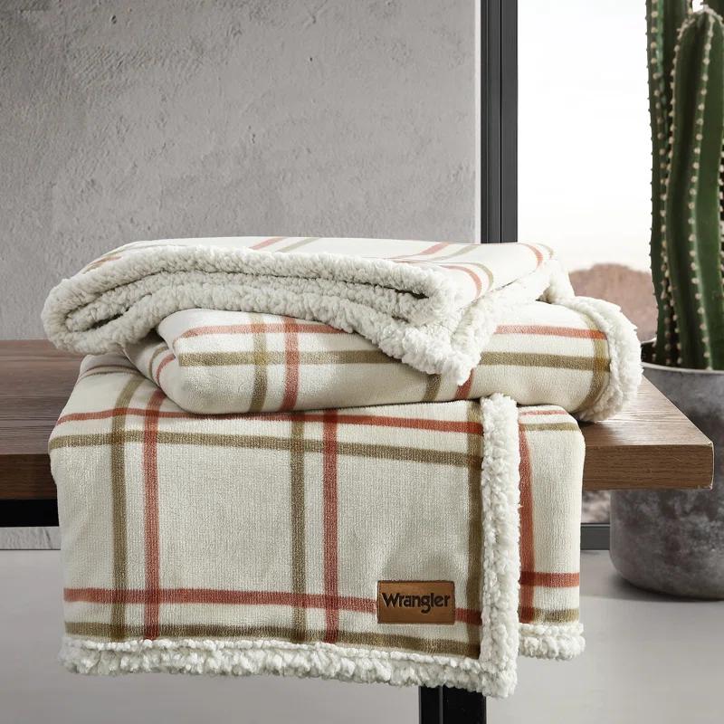 Wrangler Printed Plush Fleece Throw Blankets