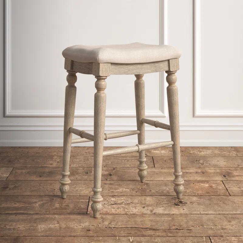Kelly Clarkson Home Jordyn Backless Upholstered Wood Counter & Bar Stool