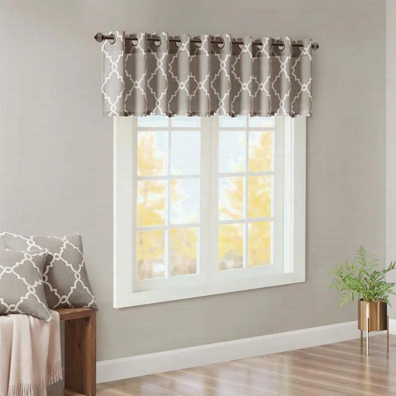 Madison Park Fretwork Print Grommet Top Window Curtain Panel