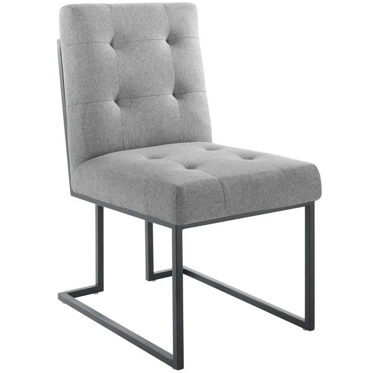 Modway Privy Black Stainless Steel Upholstered Fabric Dining Chair by Modway