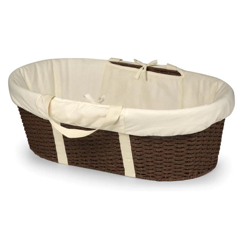 Harriet Bee Landyn Wicker-Look Moses Changing Basket with Bedding