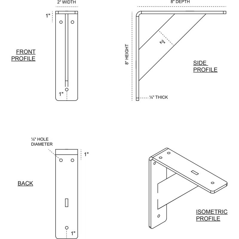 Ekena Millwork Traditional Steel Bracket