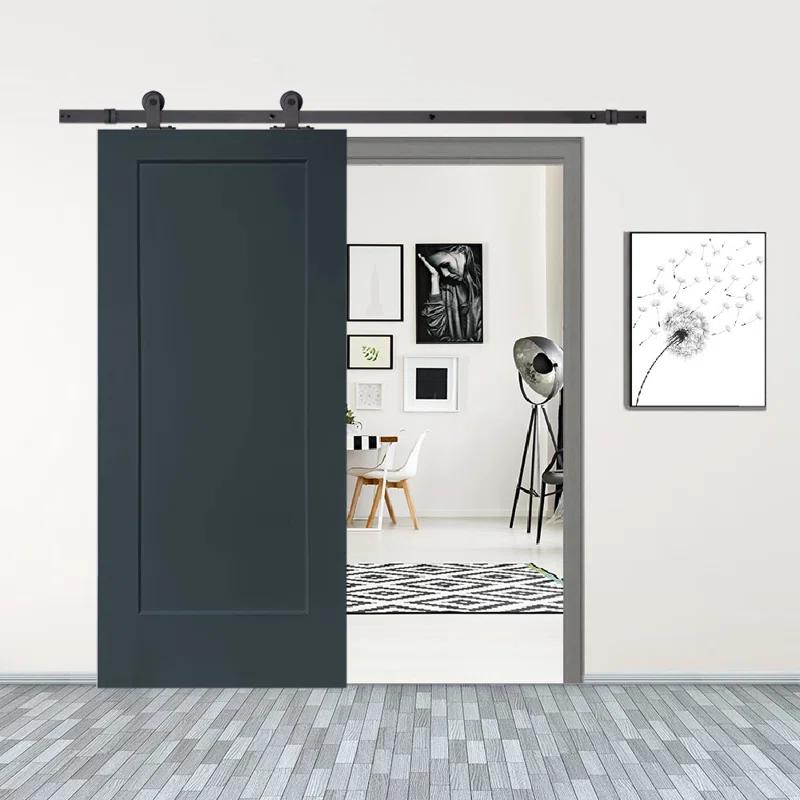 Calhome 1 Panel Shaker Composite Modern Interior Sliding Barn Door with Hardware Kit