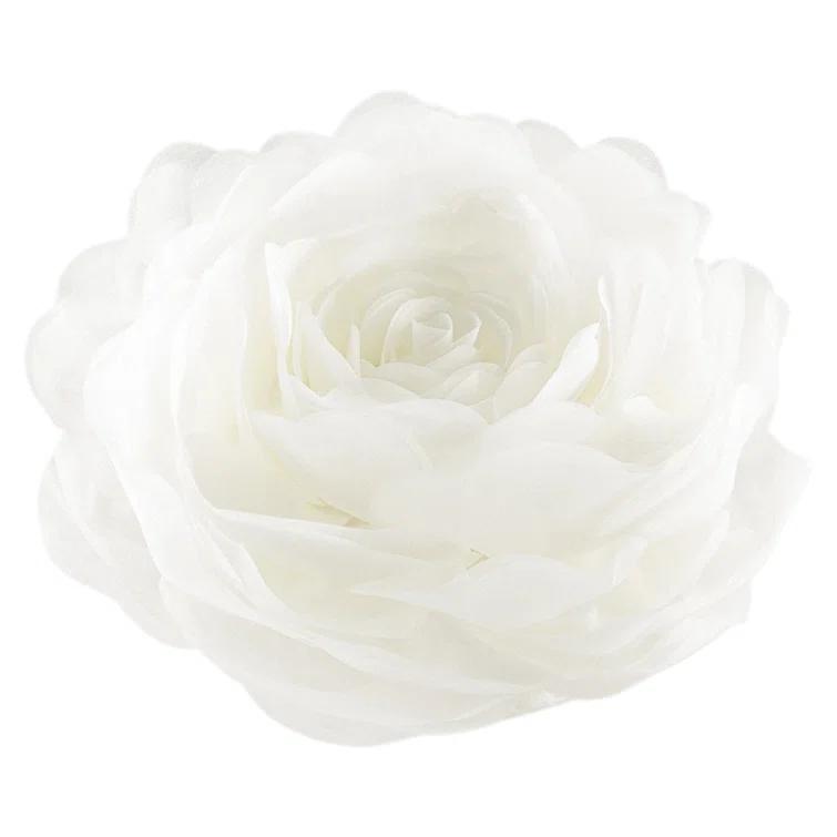 JWH Simulation Rose Flower Throw Pillow Decorative Round Floral Accent Pillow Cover & Insert