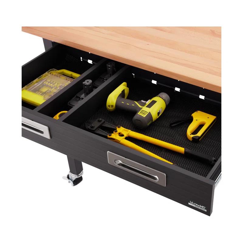 UltraHD® Seville Classics UltraHD 48" W Wood Top Workbench with Wheels