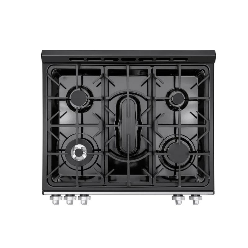 Kenmore 5.6 cu. ft. Front-Control Gas Range with 5 Burners and Hidden Bake Stainless Steel