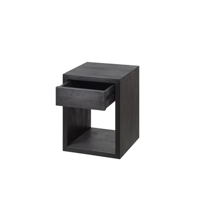 Red Barrel Studio® Scandinavian Style Natural Solid Wood Nightstand With 1 Drawer