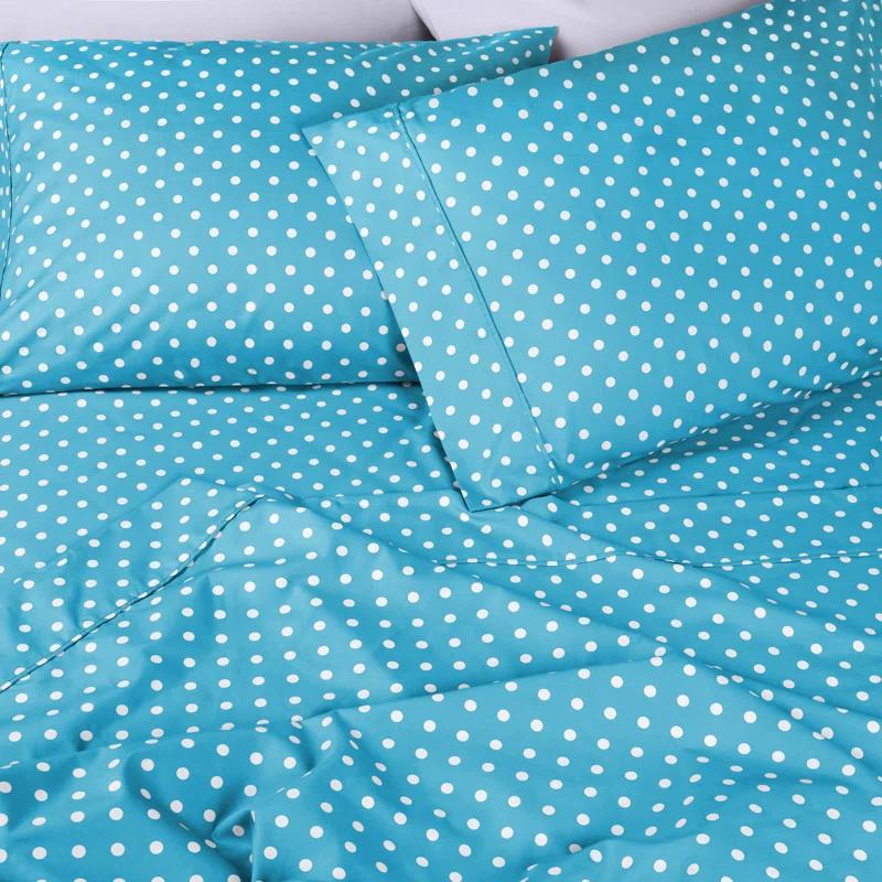 Superior Impressions Polka Dots 600 TC Cotton Poly Blend Deep Pocket Bed Sheet Set