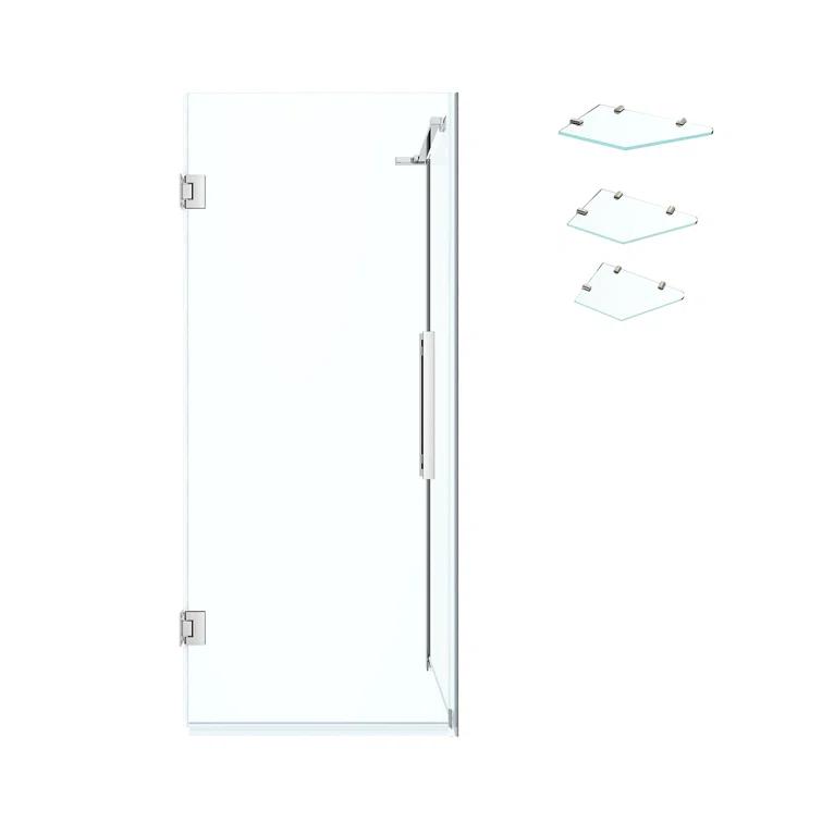 Ove Decors Endless Tampa-Pro 23" W x 72" H Corner Frameless Shower Kit, Door, Panel, Shelves TP0102101