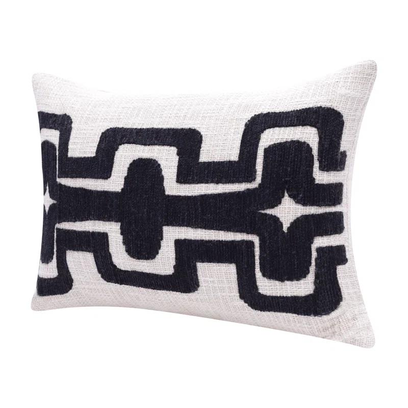 Geometric Handmade Cotton Wool Blend Decorative Throw Pillow