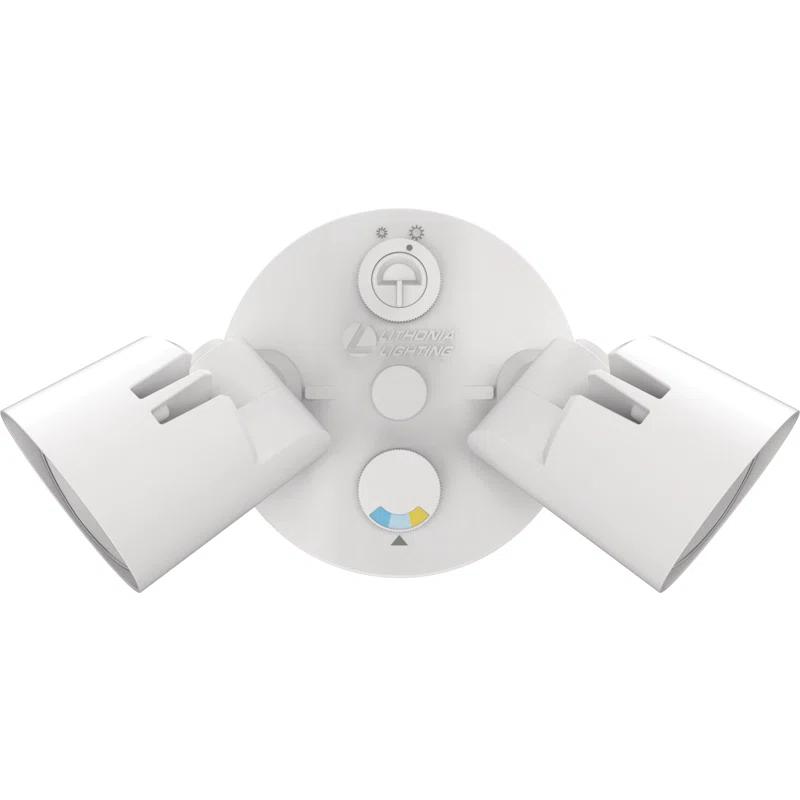 Lithonia Lighting 2 - Head Hardwired Dusk to Dawn Outdoor Security Flood Light with Motion Sensor