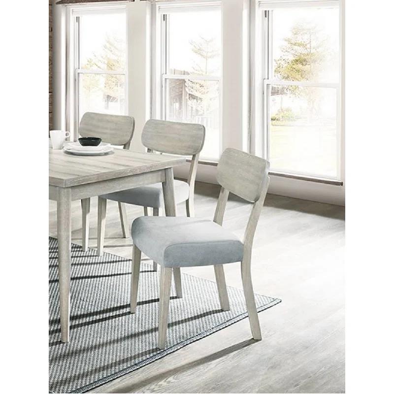 Corrigan Studio® Natural Wood Grain Color Set Of 2Pc Dining Chairs Rubber Wood Dining Room Furniture Fabric Cushion Seat