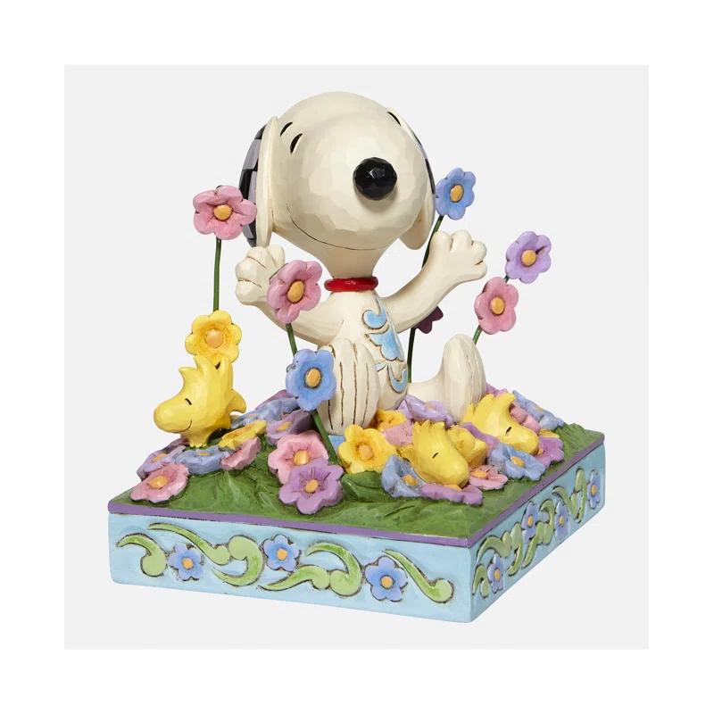 enesco Peanuts by Jim Shore Snoopy In Flowers Figurine 4.8in H