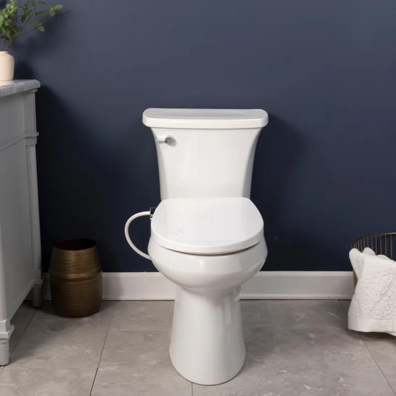 Bio Bidet by BEMIS Slim Zero Round Bidet Toilet Seat, Non-Electric, Dual Nozzles, Slow Close Lid and Night Light SLIMZEROR 000