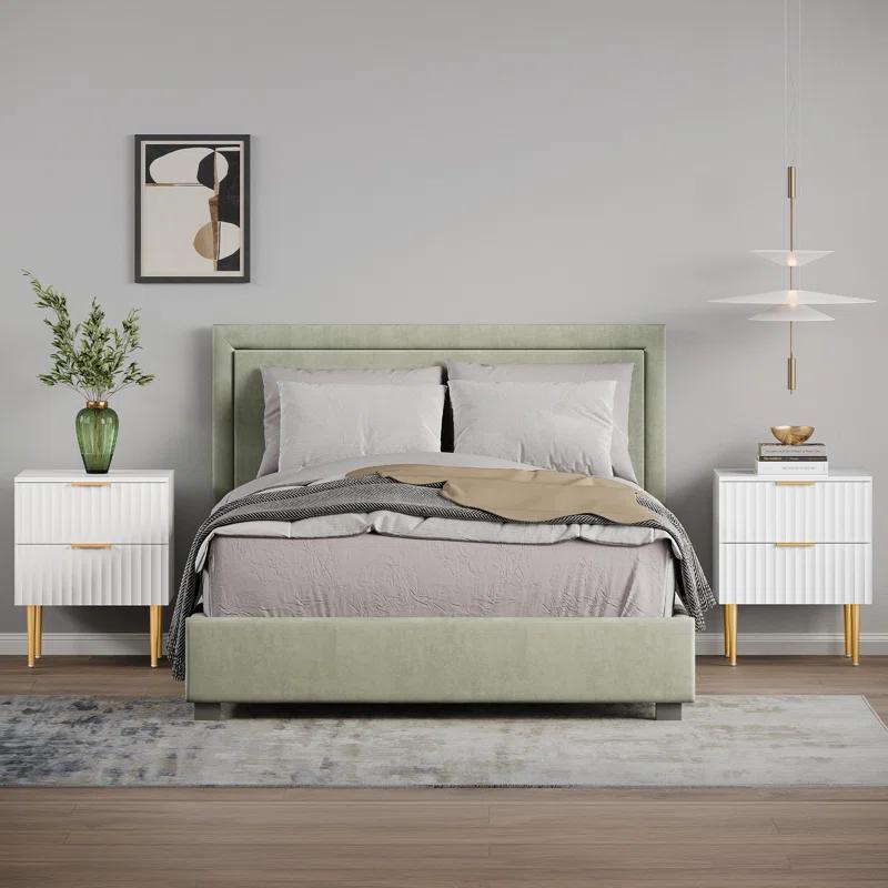 Mercer41 Rishaw Fluted Nightstand With 2 Drawers (Set of 2)