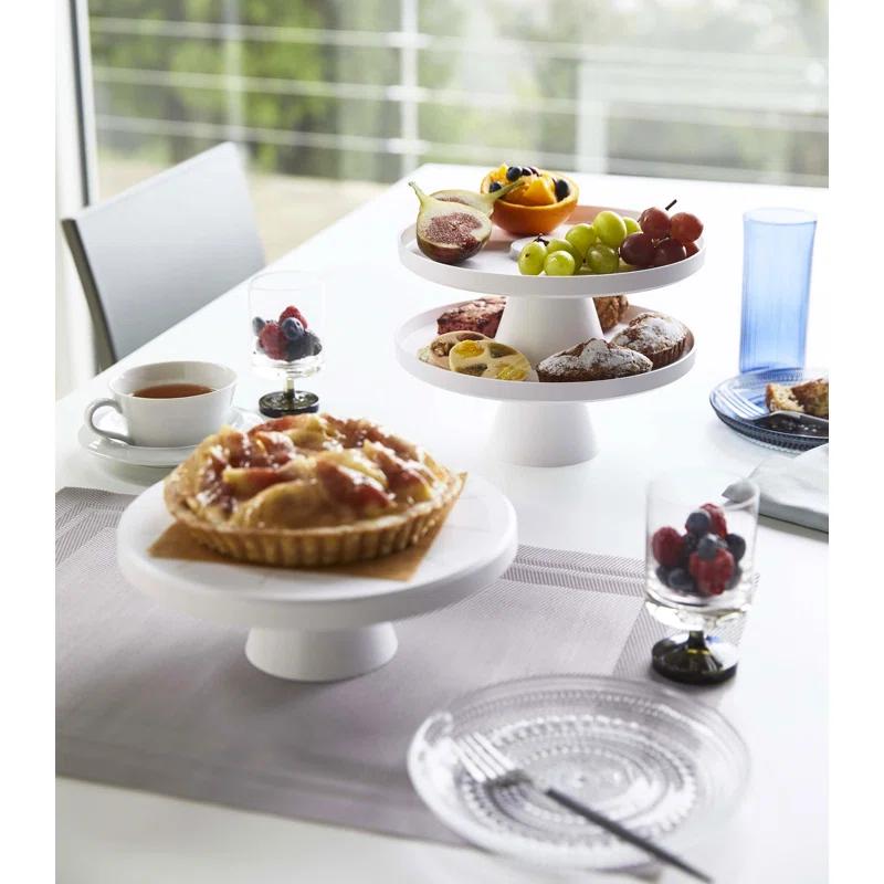 Yamazaki Home Yamazaki Home Plastic 9" Round, Stackable Cake And Dessert Stand, Plastic, Stackable